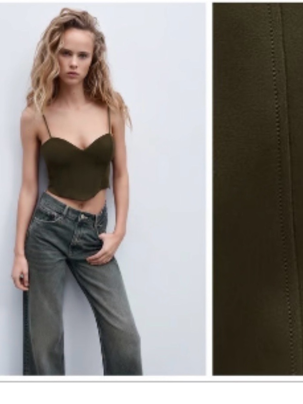 Zara Cropped Bustier Cami Size Small